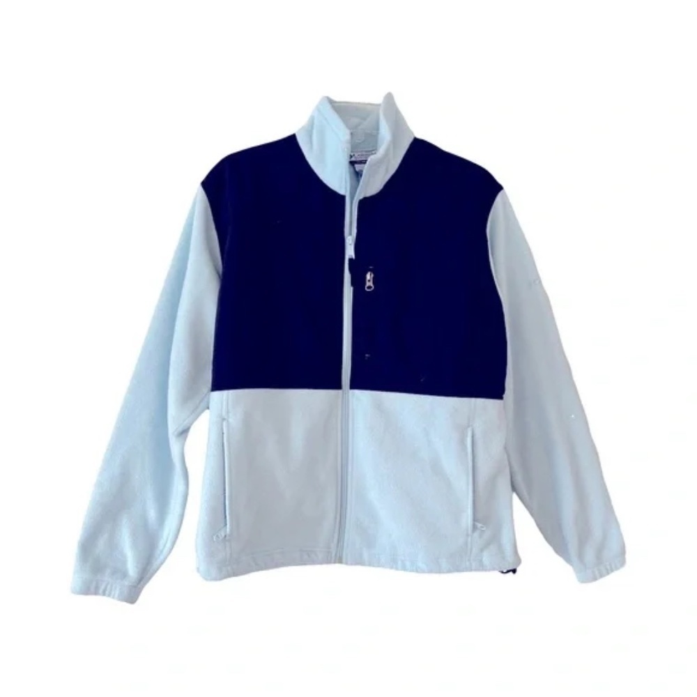 Columbia | Blue Colorblock Fleece Full Zip Jacket, Large